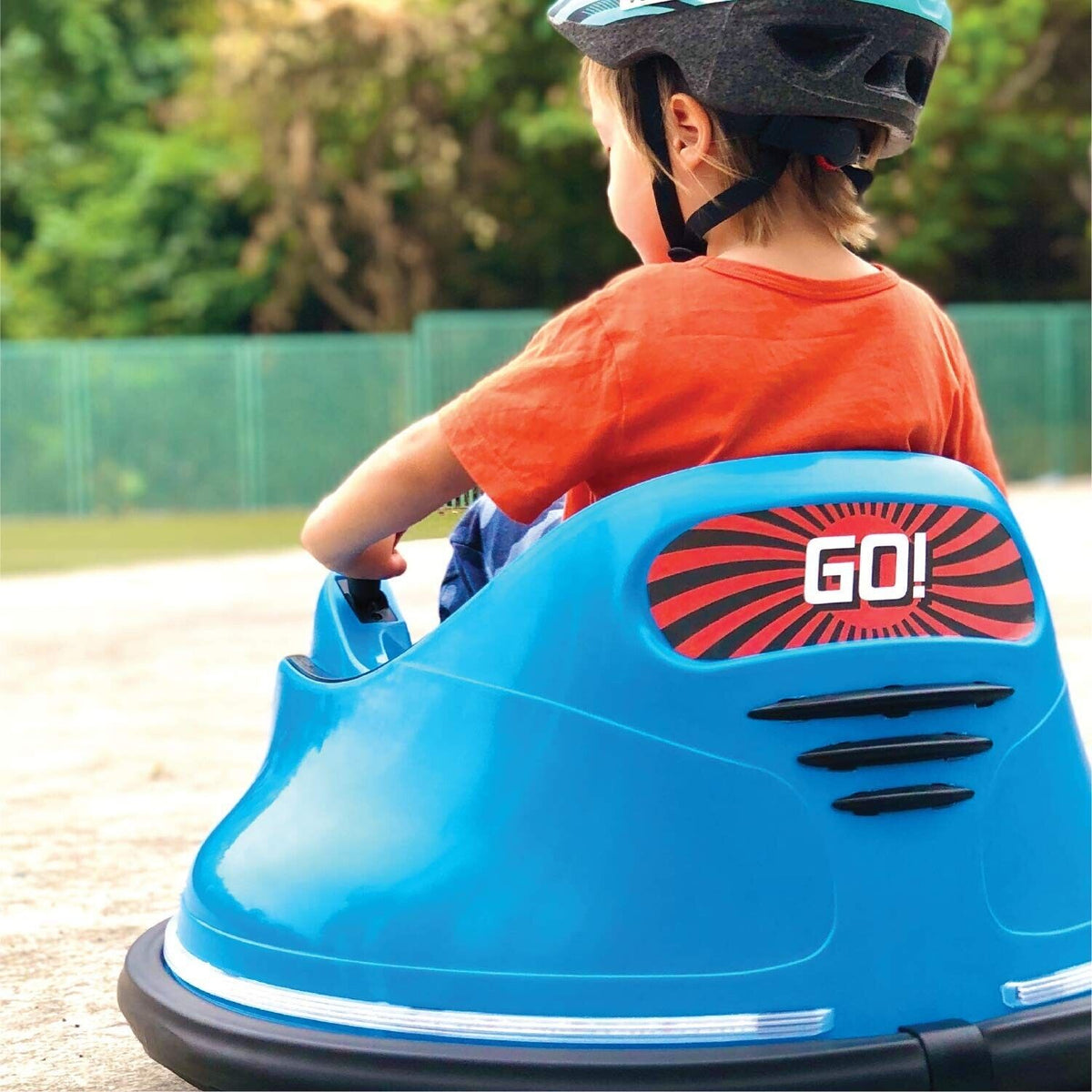 Electric RC Kids Bumper Car with Light and Music - Blue La... by The Bubble Factory