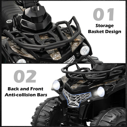 Electric ATV 4-Wheeler Quad Car Toy for Kids - 12V, 2 Speeds, Headlights, MP3 Compatible