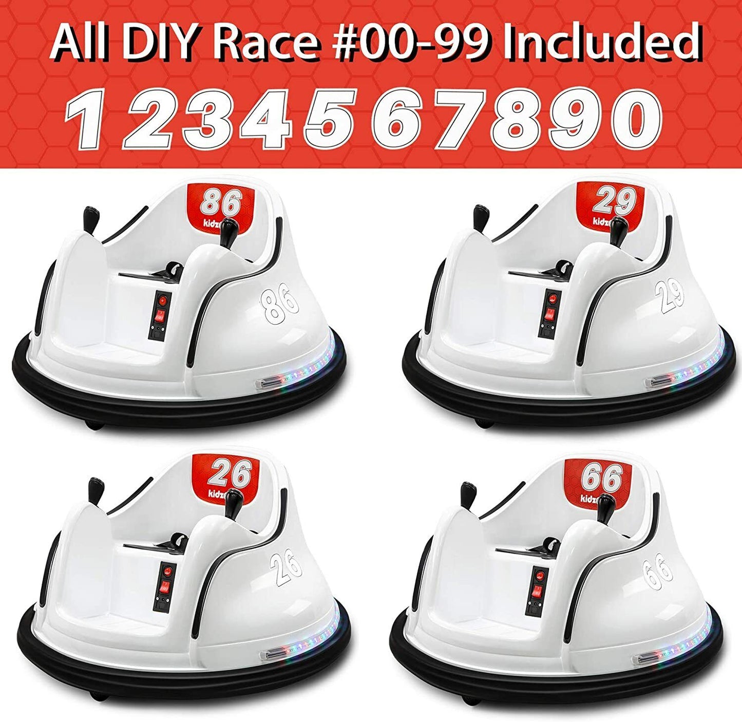 Electric Ride-On Bumper Car for Kids - 5 Vibrant Colors, Remote Control, and Lights Included