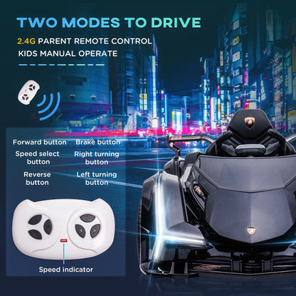 Electric Ride-on Car for Kids 3-6 Years with Remote Control and Suspension - Black