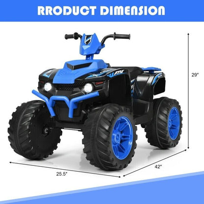 Electric Ride-On Car for Kids with 2 Speeds, MP3 Player, LED Lights, and Treaded Tires - 12V