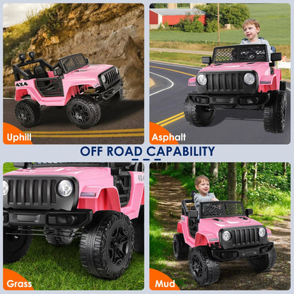 Electric Ride-On Car for Kids with 3 Speeds and Parental Remote Control - 12V LED Lights