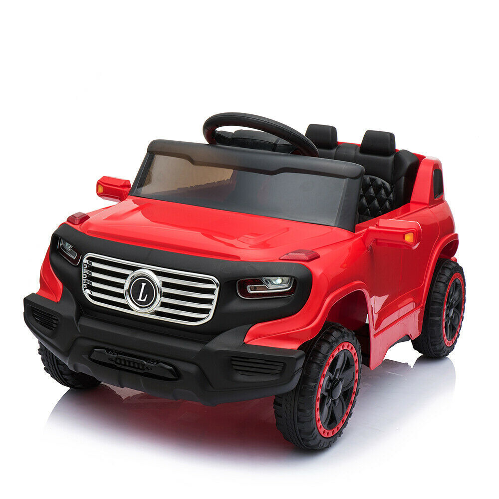 Electric Ride-On Car for Kids with 3 Speeds, Music Player, and Remote Control - Red