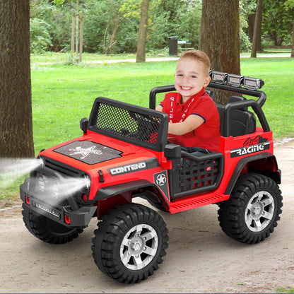 Electric Ride-On Truck for Kids with Remote Control, LED Lights, 2 Speeds, and MP3 Music