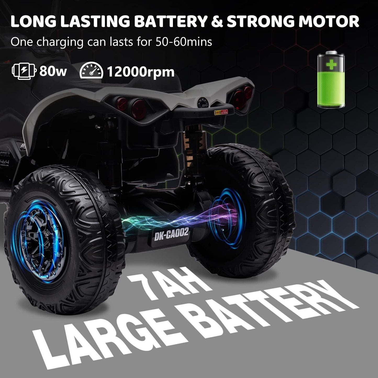 Electric Ride-On Car for Kids with LED Lights, Music, and Wide Seat - Perfect Gift for Playtime Fun!