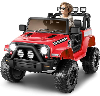 Electric Ride-On Car for Kids with Parent Remote Control and LED Lights - 12V Truck Design