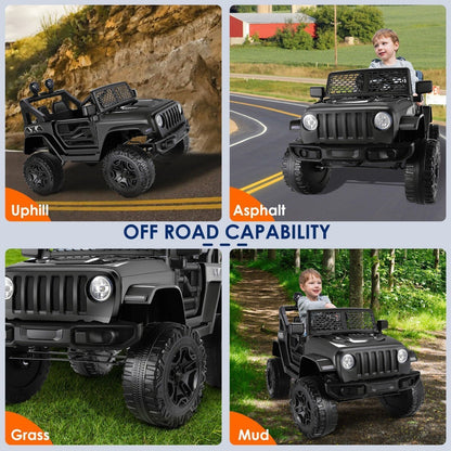 12V Electric Ride-On Trucks for Kids with Remote Control, MP3 Music, and Lights