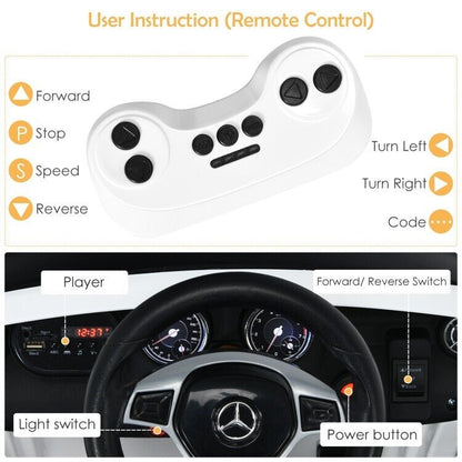 Electric Ride On Car for Kids with Remote Control - 12V Powered Toy for Boys and Girls