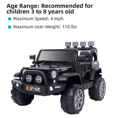 Electric Ride-On Car for Kids with Remote Control - 12V Rechargeable Battery, 4 MPH Speed