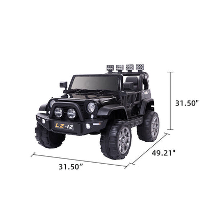 Electric Ride-On Car for Kids with Remote Control - 12V Rechargeable Battery, 4 mph Speed, Black