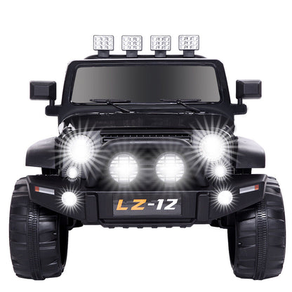 Electric Ride-On Car for Kids with Remote Control - 12V Rechargeable Battery, 4 mph Speed, Black