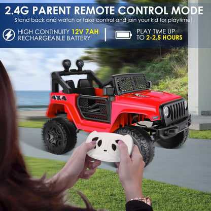 Electric Ride-On Car for Kids with Remote Control, 3 Speeds, and LED Lights - 12V