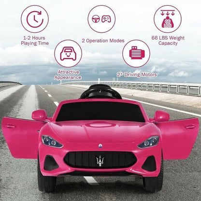 Electric Ride-On Car for Kids with Remote Control and LED Lights - Pink