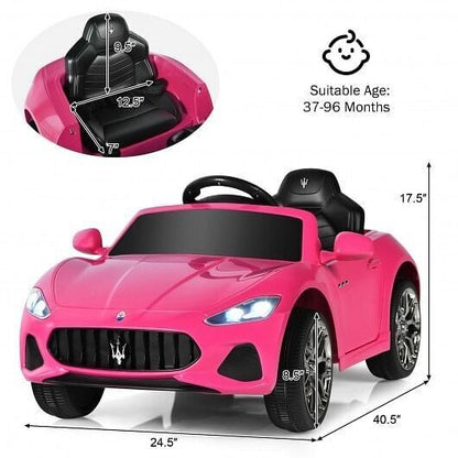 Electric Ride-On Car for Kids with Remote Control and LED Lights - Pink