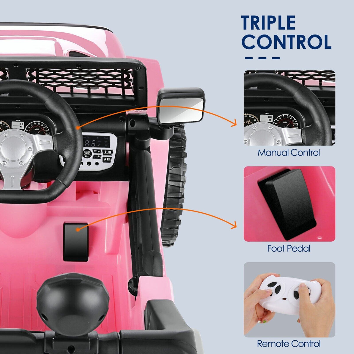 Electric Ride-On Car for Kids with Remote Control and MP3 Player - 12V Children's Truck