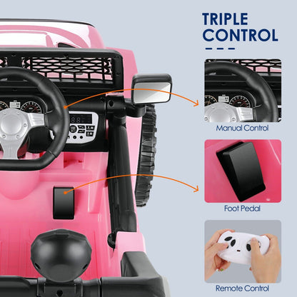 Electric Ride-On Car for Kids with Remote Control and MP3 Player - 12V Truck Design