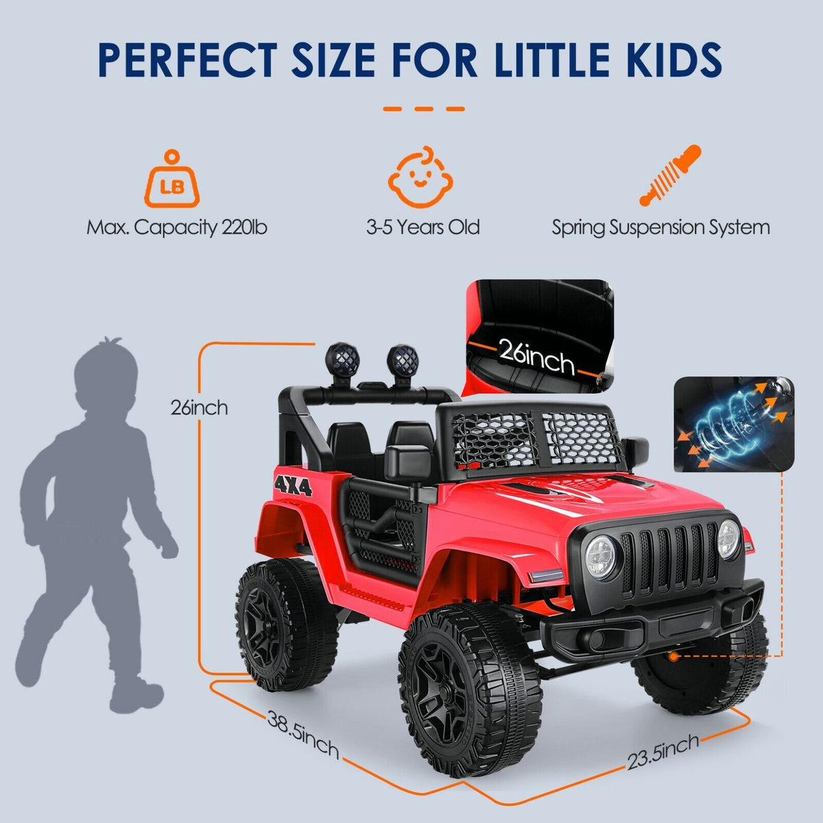 Electric Ride-On Car for Kids with Remote Control and MP3 Player - 12V Truck Design