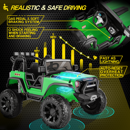 Electric Ride-On Car for Kids with Parental Remote Control, MP3 Player, and Gift Option - 24V Truck Toy