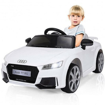 Electric Ride-On Car for Kids with Remote Control and Music - White