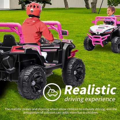 Electric Ride-On Car for Kids with Remote Control, Music, and 4 Wheels - 12V LED Edition
