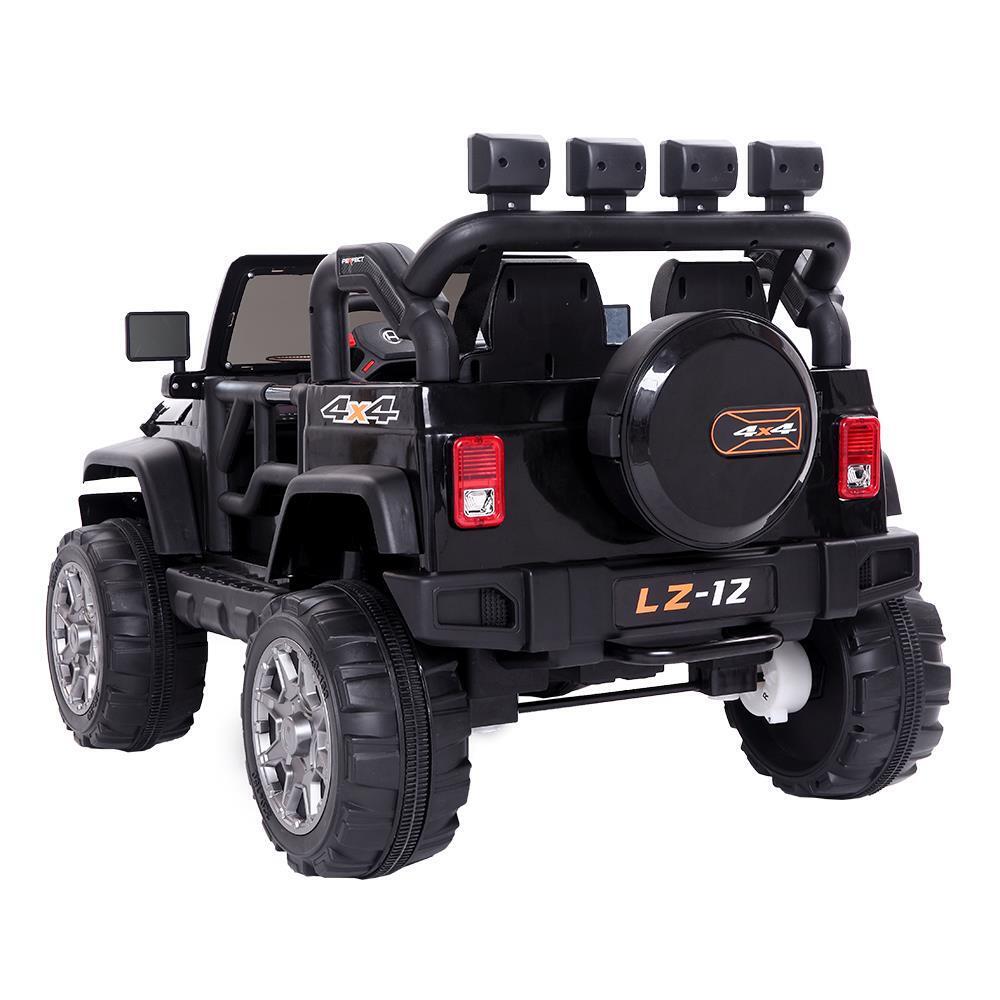 Electric Ride-On Car for Kids with Remote Control, Music, LED Lights, and 4mph Wheels in Black