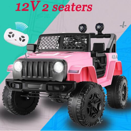 12V Kids Ride-on Truck with Remote Control and LED Lights - PINK*