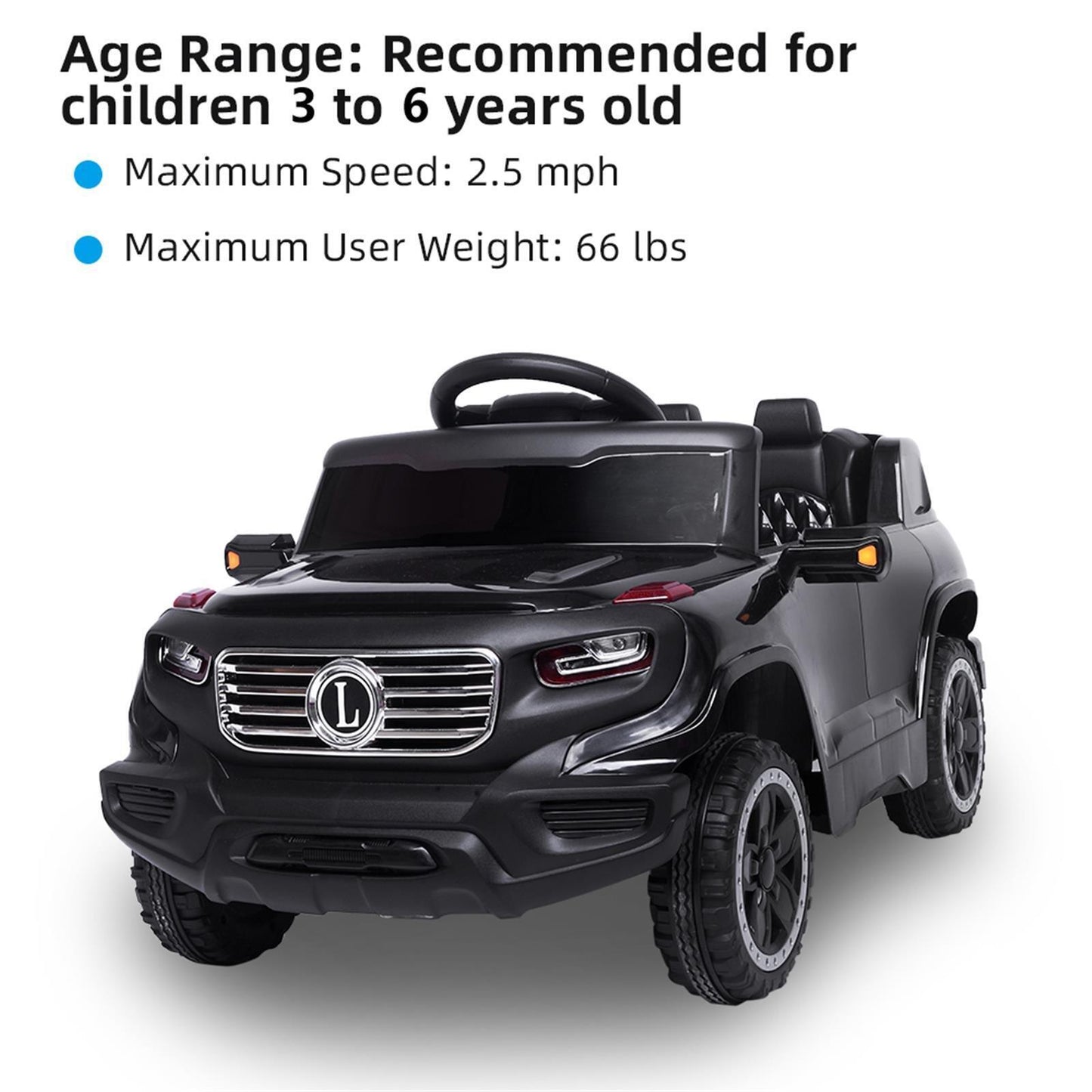Electric Ride-On Car Truck for Kids with LED Lights and 6V Battery - Available in 4 Vibrant Colors!
