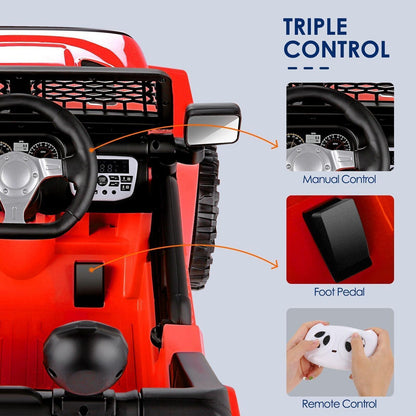 Electric Ride On Car Truck for Kids with Remote Control and LED Lights - 3 Speed Options