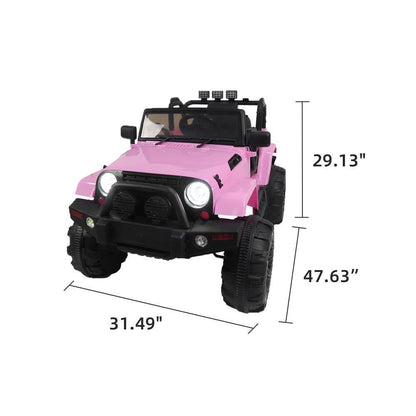 Electric Ride-On Car Truck for Kids with Remote Control, MP3 Player, and LED Lights - 3 Speed Options