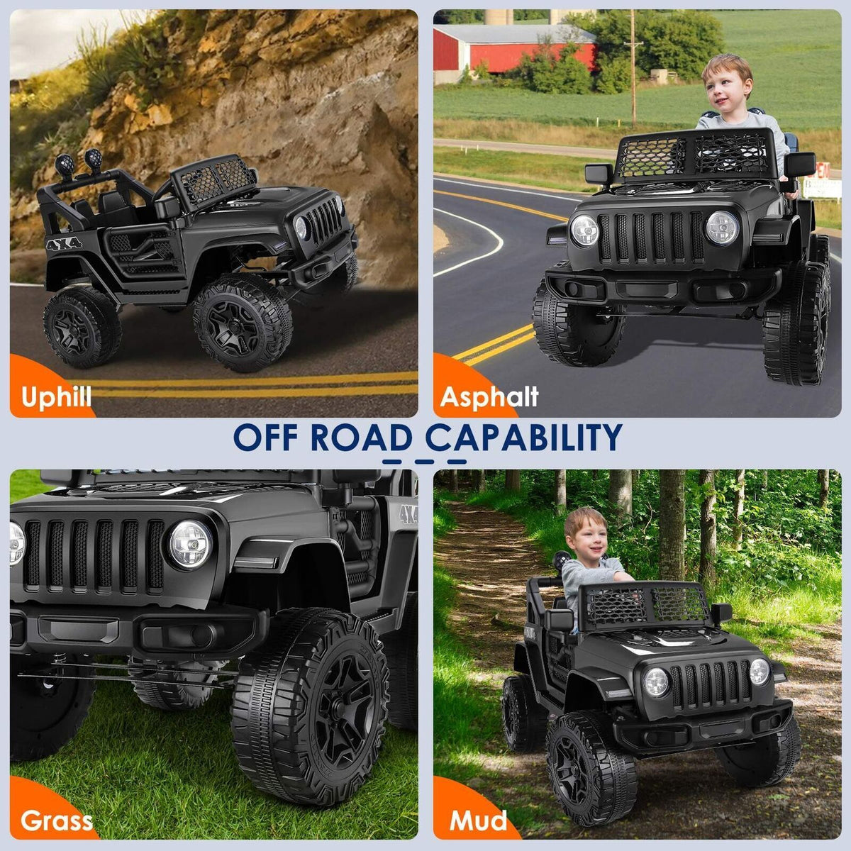 Electric Ride-On Cars for Kids with Parental Remote Control - 12V Battery Powered