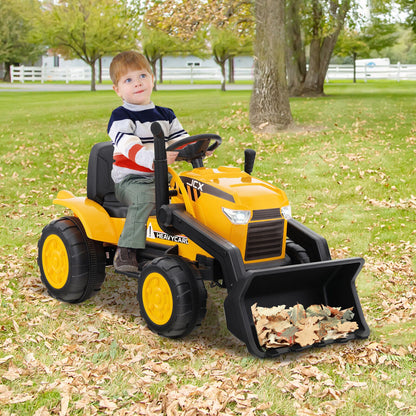 Electric Ride-On Excavator Digger with RC Control, Lights, and Music for Kids (12V)