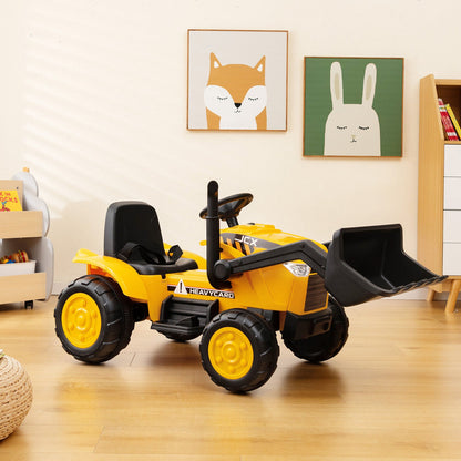 Electric Ride-On Excavator Digger with RC Control, Lights, and Music for Kids (12V)