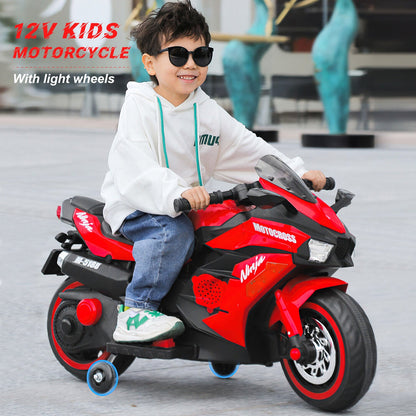 Electric Ride-On Motorbike for Kids - 12V Rechargeable 2-Wheel Car