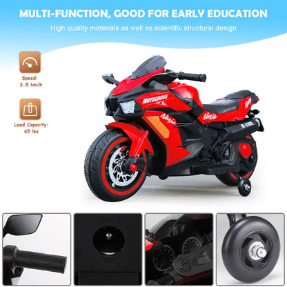 Electric Ride-On Motorbike for Kids - 12V Rechargeable 2-Wheel Car