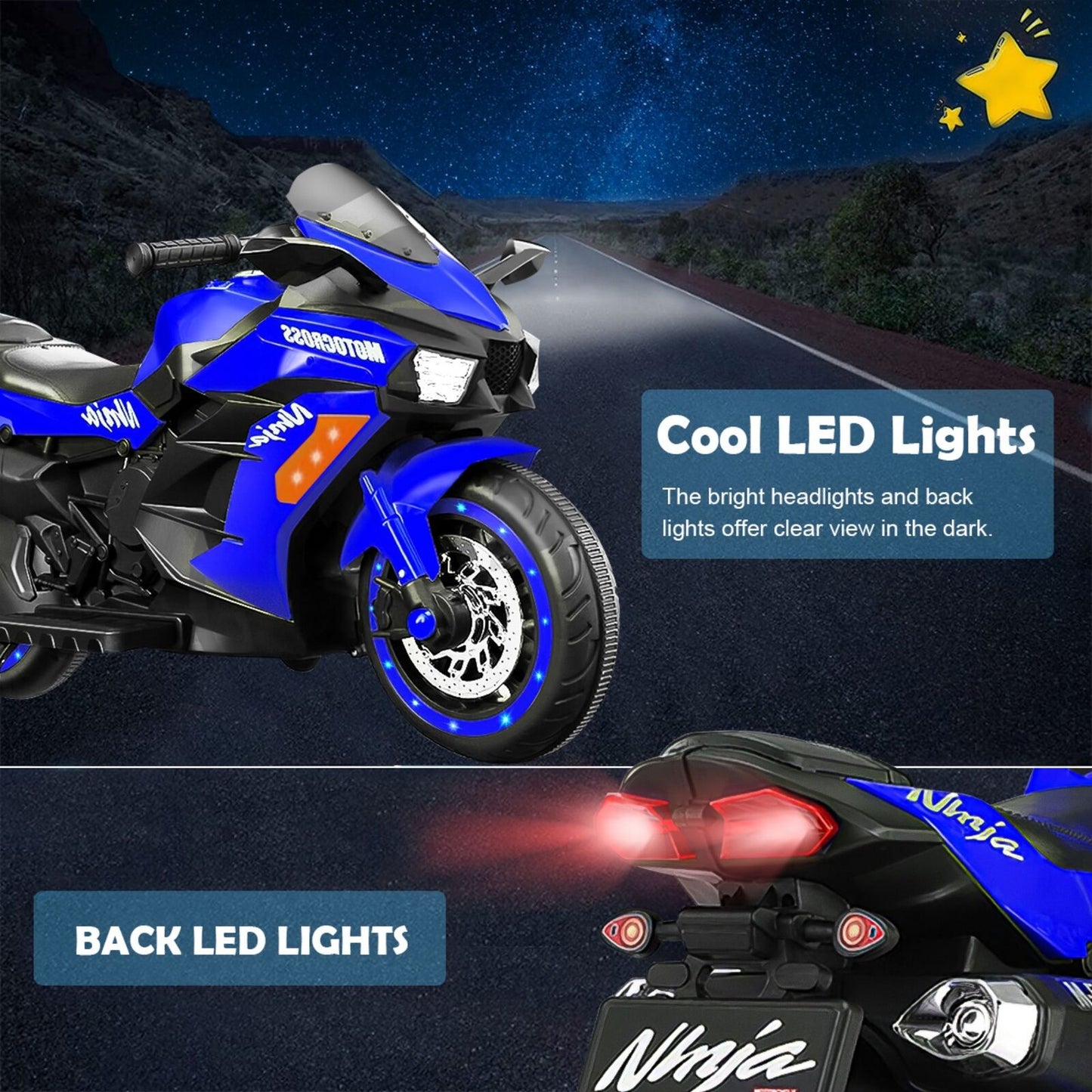 Electric Ride-On Motorbike for Kids - 12V Rechargeable 2-Wheel Car