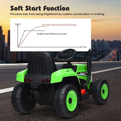 Electric Ride-On Tractor for Kids with 3 Gears and Remote Control - Includes Trailer Toy