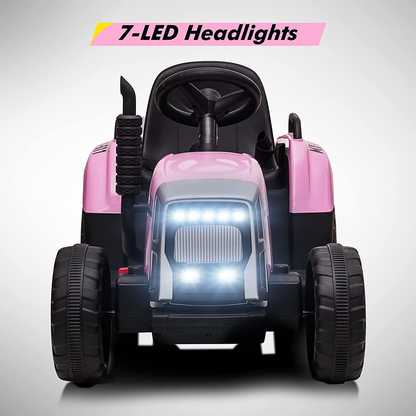 Electric Ride-On Tractor for Kids with Trailer and Parental Remote Control - Battery Powered Toddler Toy