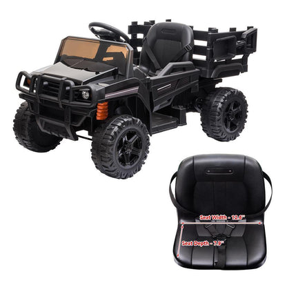 Electric Ride-On Tractor Truck with Music and Remote Control for Kids, Black