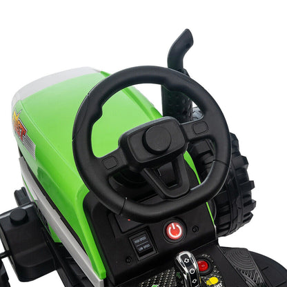 Electric Ride-On Tractor with Remote Control for Kids - 12V Battery Powered Toy Car