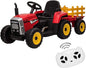 Electric Ride-On Tractor with Trailer for Kids - LED Lights, USB Music Player