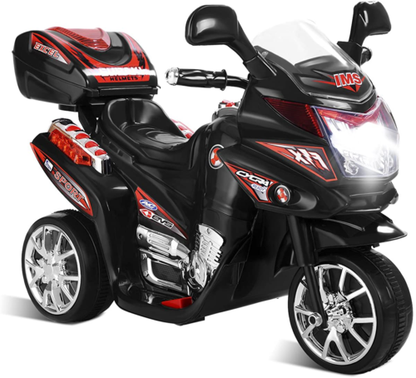 Electric Ride-On Trike with Music, Horn, and Headlights - Black