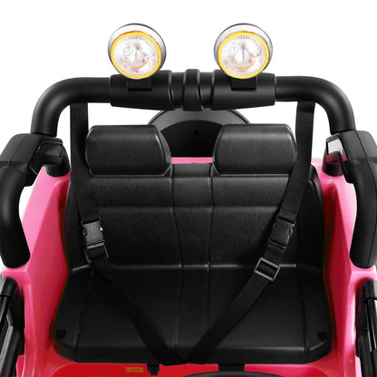 Electric Ride-On Truck for Kids with MP3 Player, Remote Control, and Pink Cover - 12V