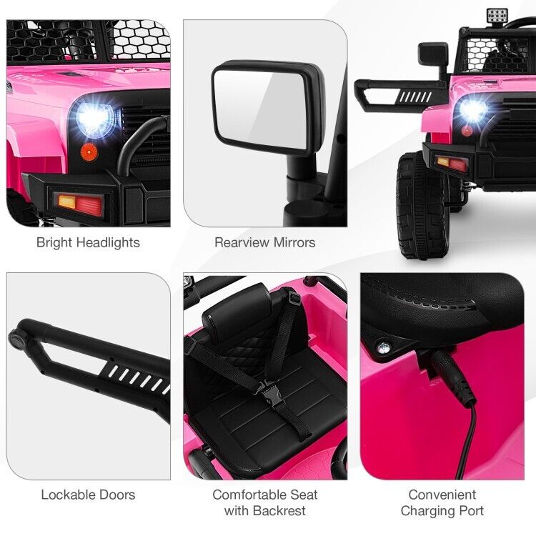 Electric Ride-On Truck for Kids with Remote Control and Headlights - 12V Children's Toy Car