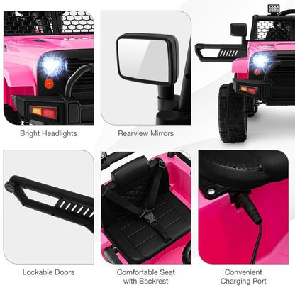 Electric Ride-On Truck for Kids with Remote Control and Headlights - 12V Children's Toy Car