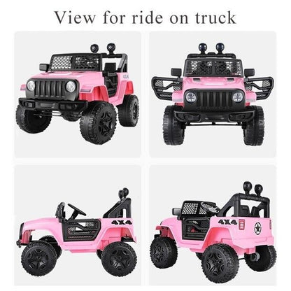 Electric 12V Kids Car with Remote Control - 4 Wheel Ride-On Toy in Pink