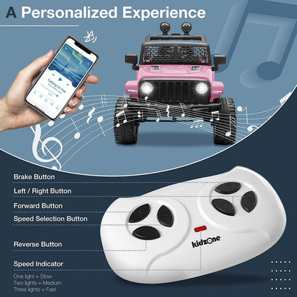 Electric Ride-On Truck for Kids with Remote Control, LED Lights, and 3 Speed Options