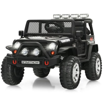 Electric Ride-On Truck for Kids with Remote Control, Lights, and Music - Black