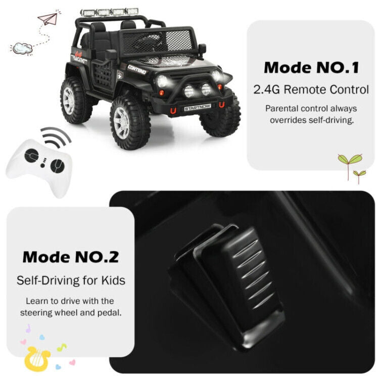 Electric Ride-On Truck for Kids with Remote Control, Lights, and Music - Perfect for Outdoor Fun!