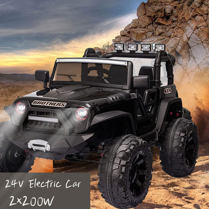 2 Seater Electric Ride-On Truck for Kids with LED Lights, Music, Remote Control, and AUX/USB Connectivity