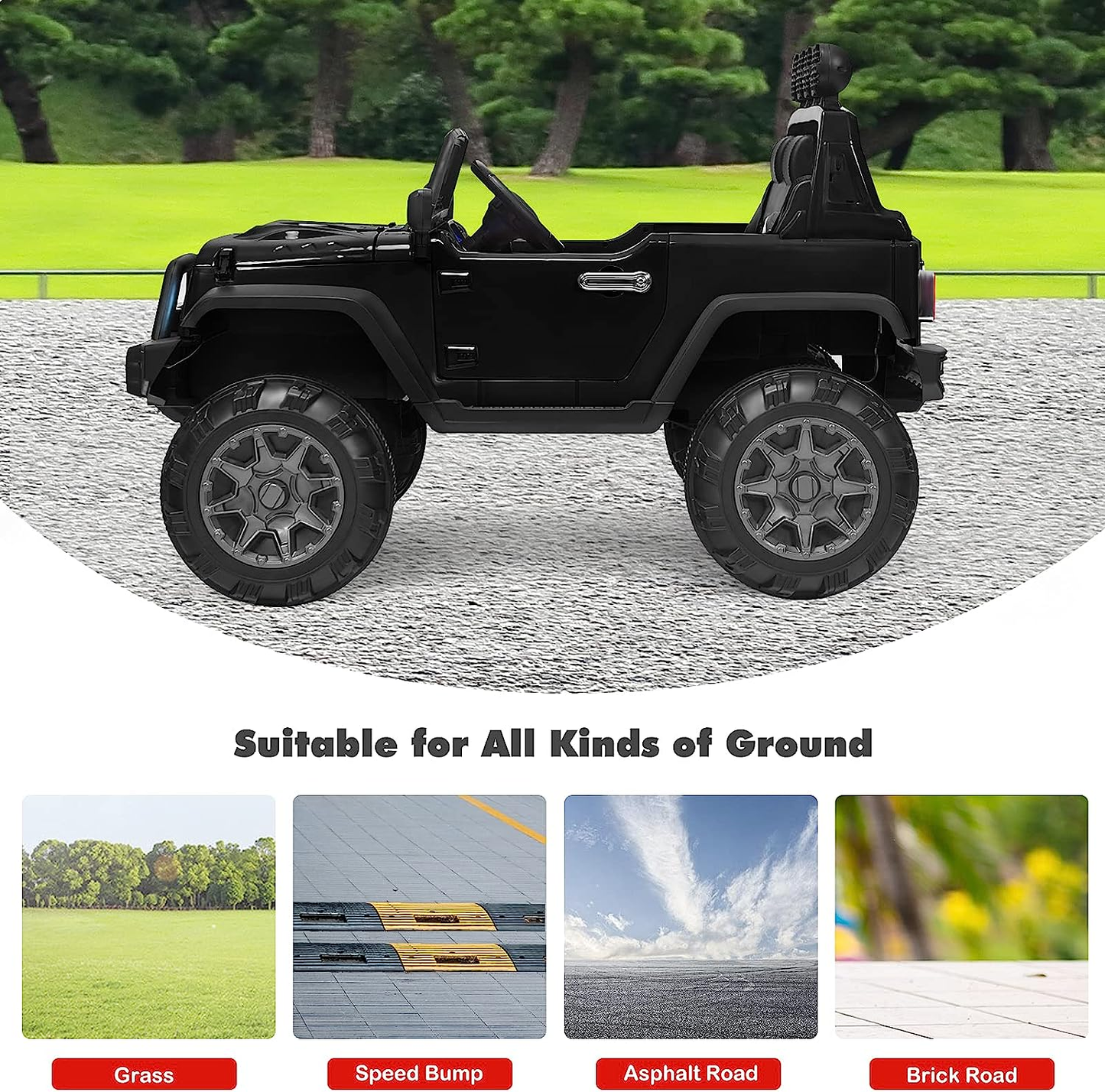 Electric Ride-On Truck for Kids with Spring Suspension and 12V Battery Power